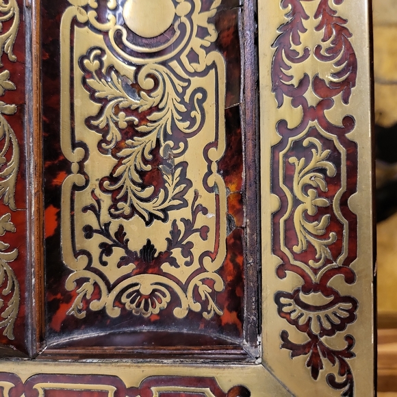 Antique circa Mid 1800s French Boulle Inkwell Stand Tray w/o the Glass Inkwells - Picture 2 of 13